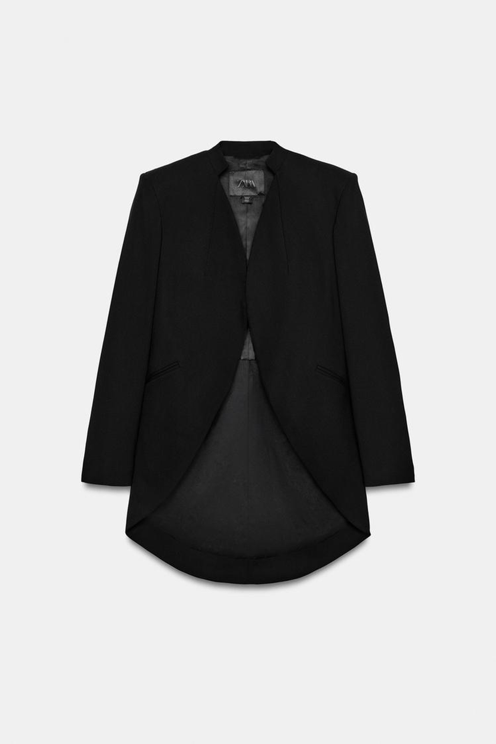 ZARA ДЛИННЫЙ МИНИМАЛИСТИЧНЫЙ БЛЕЙЗЕР — ZW COLLECTION LIMITED EDITION, ЧЕРНЫЙ