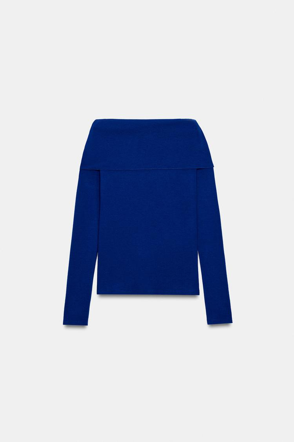 ZARA ТОП ИЗ МЯГКОЙ ТКАНИ С ПРЯЖКОЙ, ЯРКО-СИНИЙ