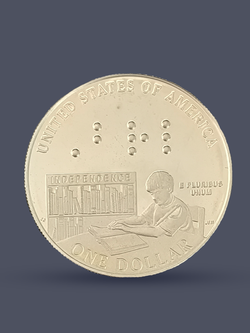 Монета 1 доллар (dollar) 2009 год "200 лет со дня рождения Луи Брайля"