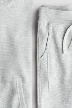 H&M Комплект из толстовки с капюшоном и брюк-джоггеров, светло-серый