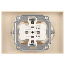Розетка Intro Accent 6-205-03 2X2P+E Schuko, 16А-250В, IP20, СУ, AL/CU, алюминий