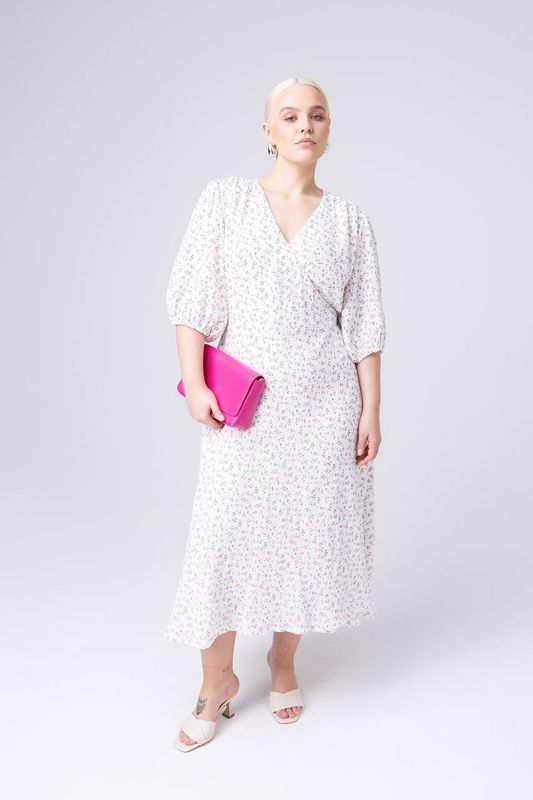 Платье на запах из вискозы, цветочный принт