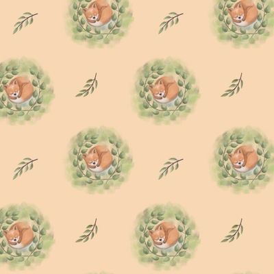 Спящий лисёнок светлый