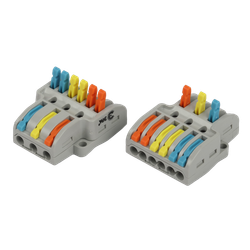 Клемма ЭРА NO-225-459 проходная разветвительная 222-4136 с рычагами 3/6 полюсов 0.08-2.5/4 мм2 (упаковка 1 шт.)