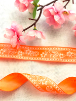 Лента атл. с принтом цветочки 25мм*1