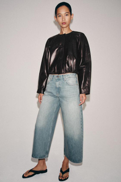 ZARA ДЖИНСЫ ZW CULOTTE СО СРЕДНЕЙ ПОСАДКОЙ, ГОЛУБОЙ