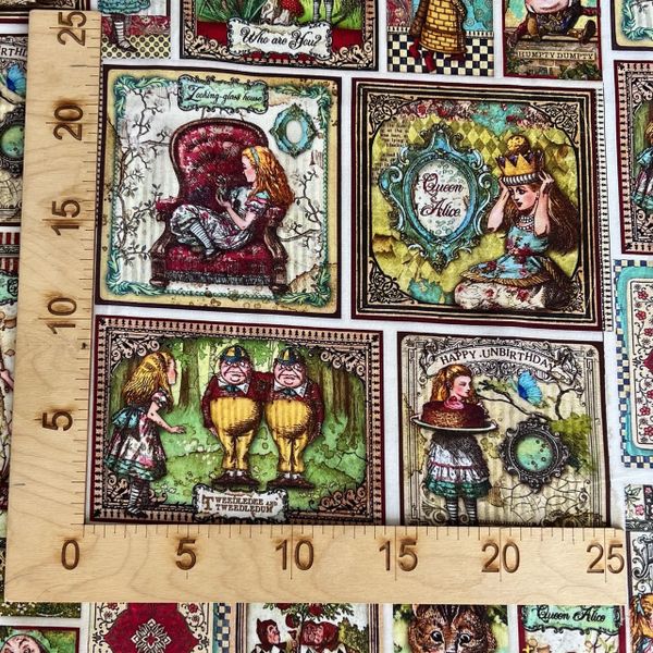 Купон СТРАНА ЧУДЕС, ГЕРОИ ЗАЗЕРКАЛЬЯ, ВИНТАЖ 100% хлопок 2