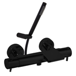 Смеситель термостатический для ванны (каскад) с душевым комплектом ODISEA 393901DNM черный