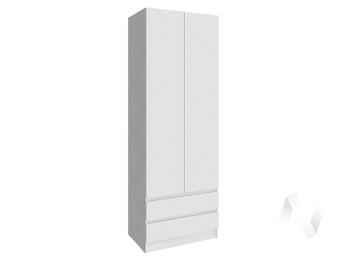 Шкаф Мадрид 0;8 с 2 ящ. без ручек без зеркала (белый)
