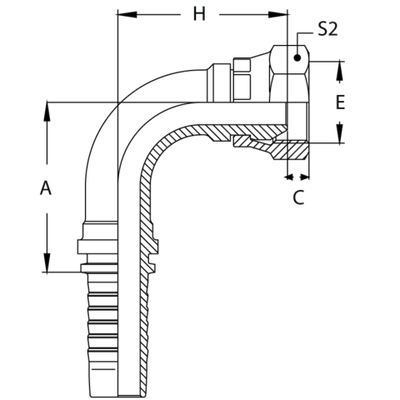 Фитинг DN 06 BSP (Г) 1/4 (90)