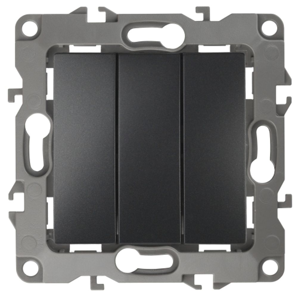 12-1107-05 ЭРА Выключатель тройной, 10АХ-250В, IP20, Эра12, антрацит | Эра 12 Антрацит