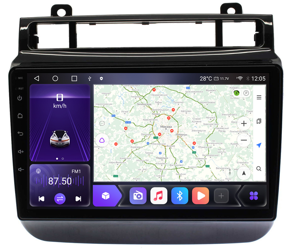 Штатная магнитола для Volkswagen Touareg II 2010-2018 (для RNS850) - Carmedia SF-9107-NPQ QLed, Android 12, TS10,  CarPlay, 4G SIM-слот