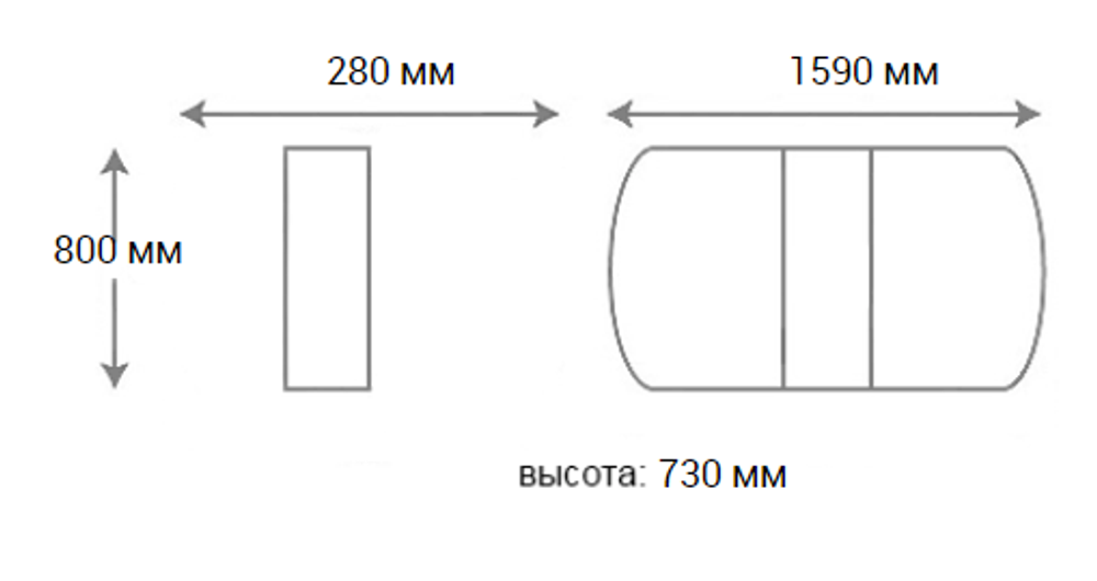 Стол-тумба ПГ-16 800х280(1590), h=755 (дуб белёный)