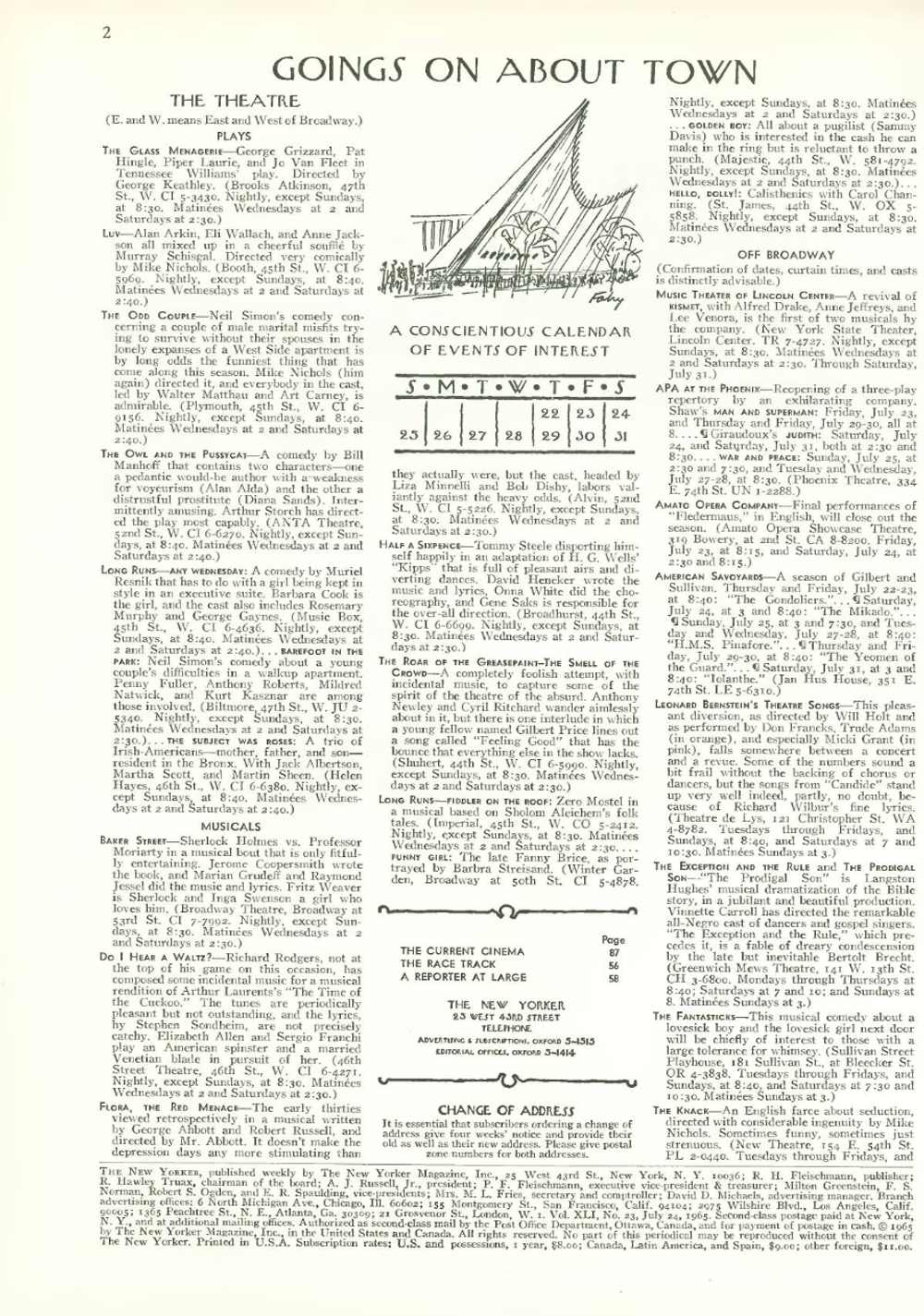 Журнал The New Yorker 24-07-1965