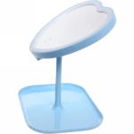 Зеркало настольное с подсветкой на подставке «Mary Touch - Heart», цвет голубой, USB, 20*28см