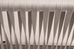 "Касабланка" диван 2-местный плетеный из роупа, каркас алюминий белый муар, роуп бежевый 20мм, ткань бежевая 15052