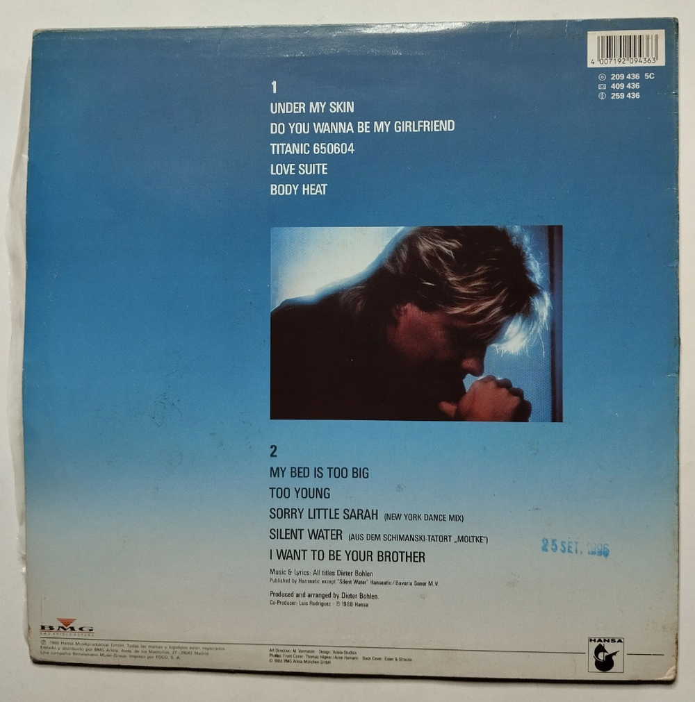 Винтажная виниловая пластинка LP Blue System Body Heat (Spain 1988)