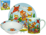 Набор детской посуды 3 предмета "Веселые зверята"