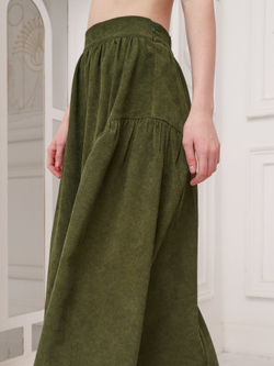 Юбка бохо вельветовая миди