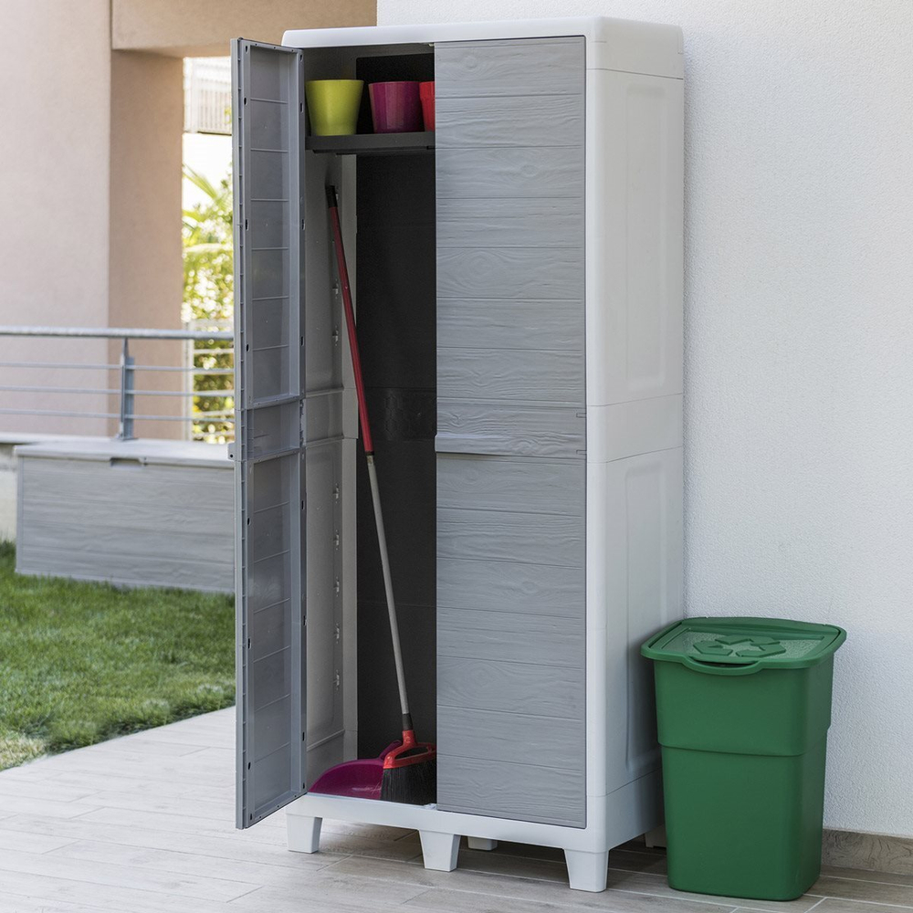 Уличный пластиковый шкаф Toomax Woody's XL Utiliy Light Grey