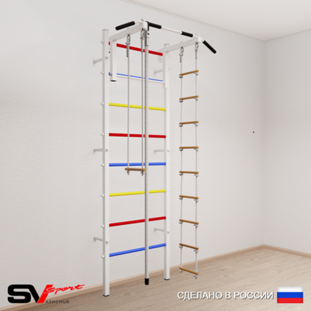 Шведская стенка Sv Sport 516 (Турник стандарт/Канат/Лестница/Трапеция)