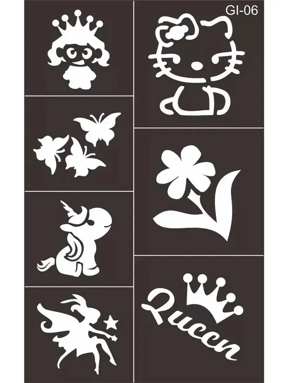 Набор цветных водостойких маркеров для тела 12 штук с трафаретами для тату