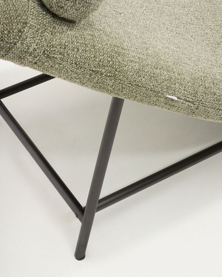 Кушетка Osla из зеленого шенилла с ножками из матовой нержавеющей стали, 175 см