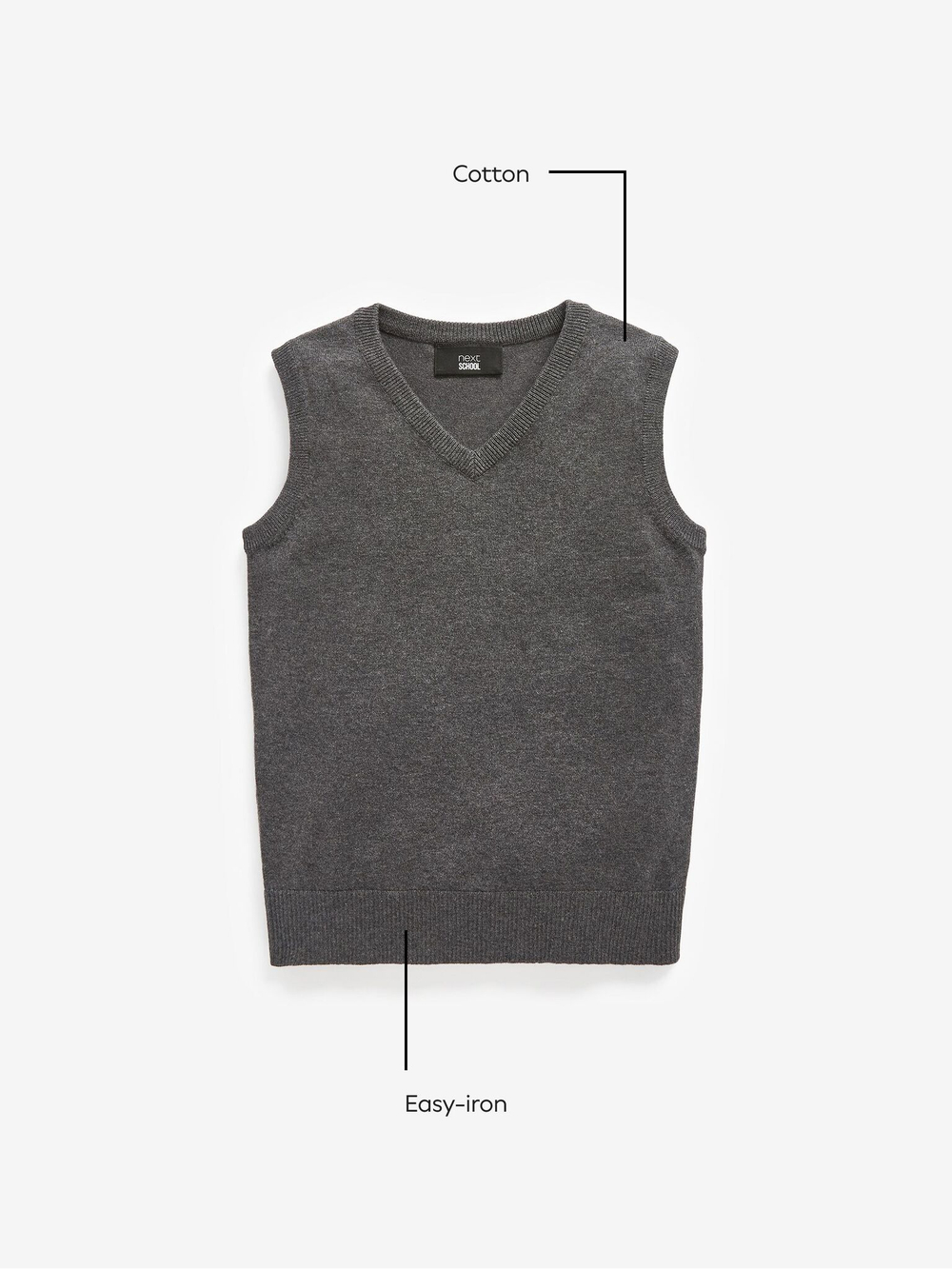 Жилет школьный для мальчика Next Q90-682, Темно-серый