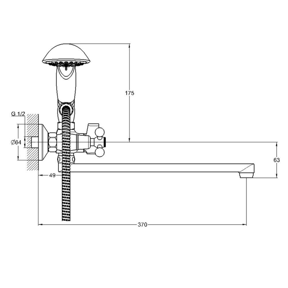 Смеситель для ванны, G.lauf, с кран-буксой, хром, QTZ7-A827