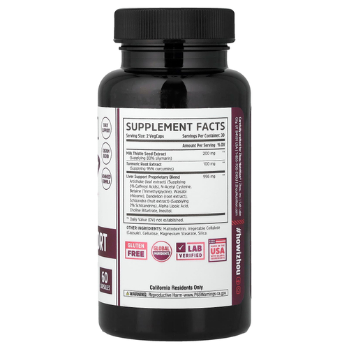 Zhou Nutrition, добавка для поддержки печени, 60 капсул