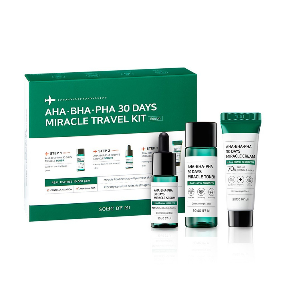 Some By Mi AHA/BHA/PHA 30 Days Miracle Travel KIT 3 набор для проблемной кожи из 3 средств