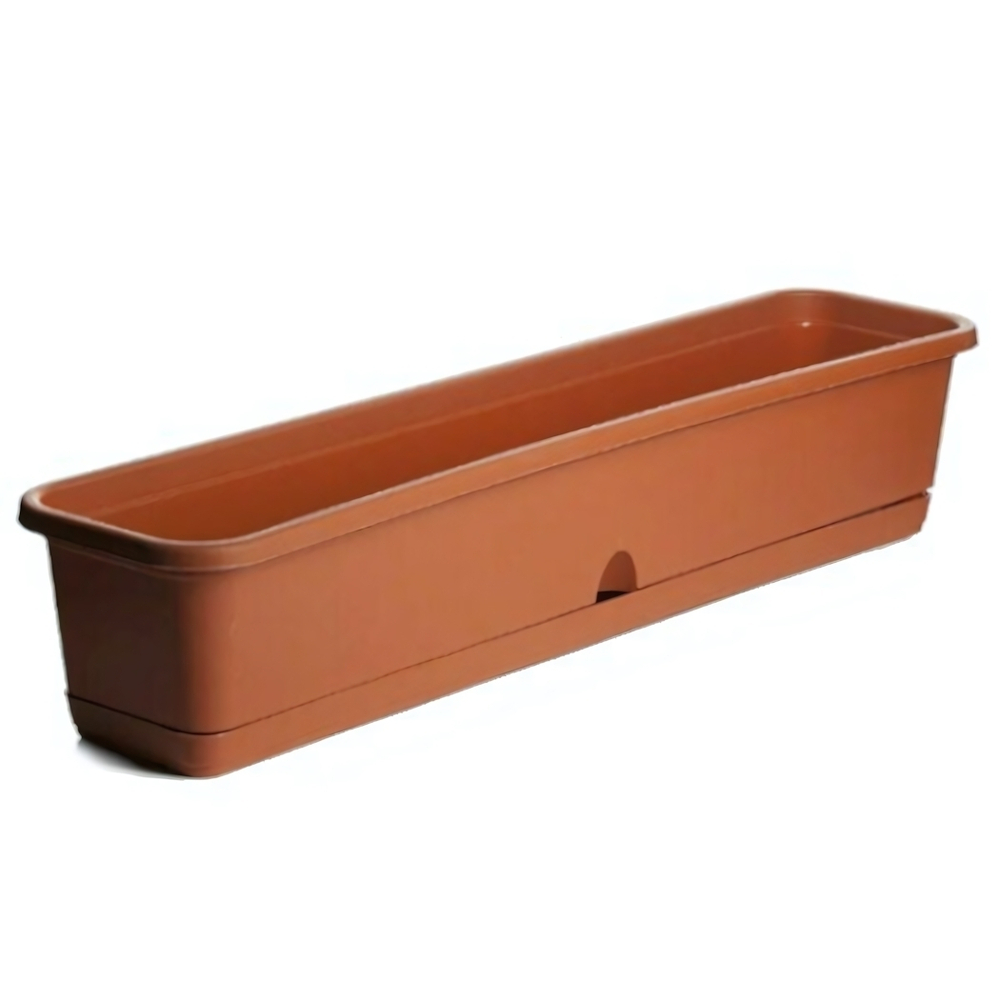 Ящик балконный 16л 800*200*170 с отверстием для нижнего полива цвет терракотовый