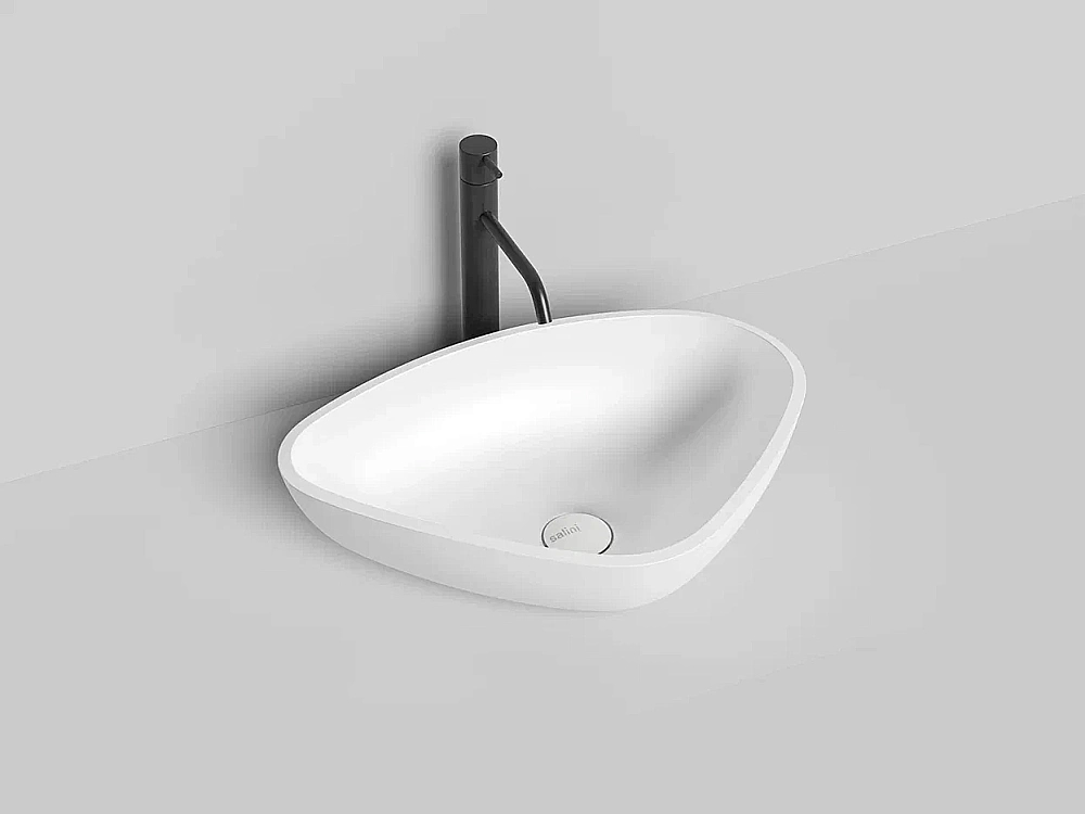 Раковина накладная Salini Gloria 06 1102206M 56 из искусственного камня S-Stone, белая матовая