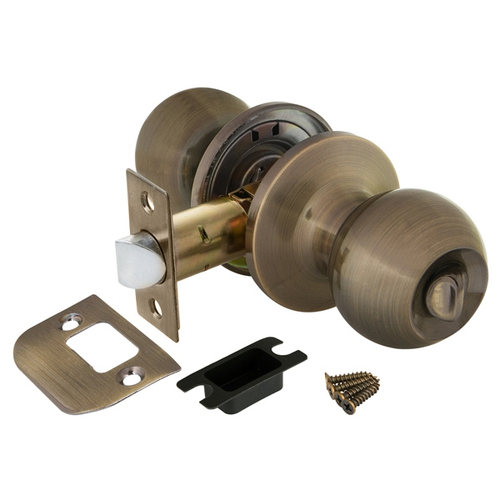 Ручка-защелка круглая (6082 AB-B) фиксатор бронза