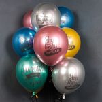 Шар (12''/30 см) Победитель по жизни, Ассорти, хром, 2 ст, 25 шт.