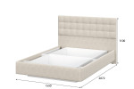 Кровать двухспальная 140х200 мягкая спинка Бежевый ткань/Квадро Бежевый ткань