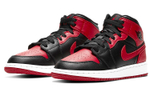 Jordan Air Jordan 1 Mid "Banned" leather small forbidden wear shock absorption non-slip wear-resistant high-top retro basketball shoes GS black red