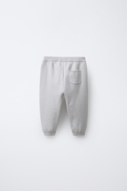 ZARA ТРИКОТАЖНЫЕ БРЮКИ-ДЖОГГЕРЫ, СВЕТЛО-СЕРЫЙ