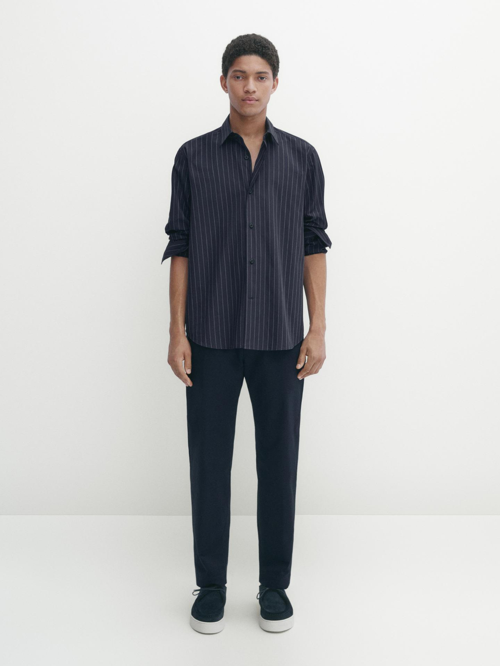 Massimo Dutti РУБАШКА ИЗ 100% ХЛОПКА, ТЕМНО-СИНИЙ