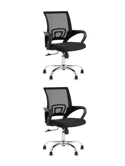 TopChairs Simple New офисное черный в обивке из текстиля с сеткой, механизм качания Top Gun 2 шт