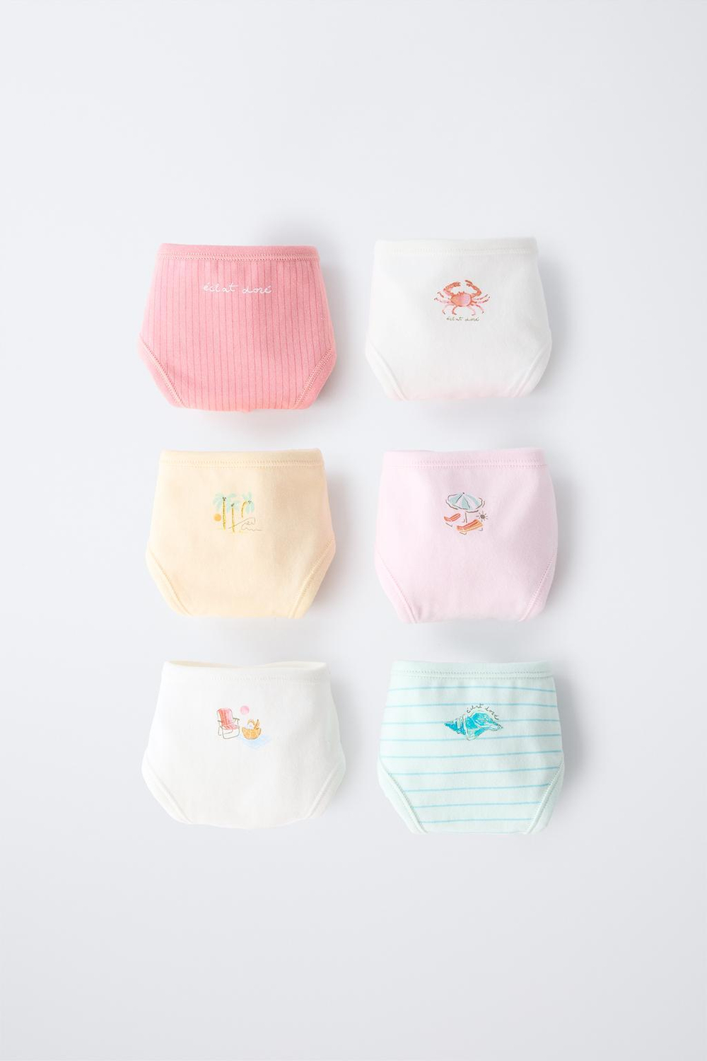 ZARA НАБОР ИЗ ШЕСТИ ТРУСОВ С ПРИНТОМ, РАЗНОЦВЕТНЫЙ