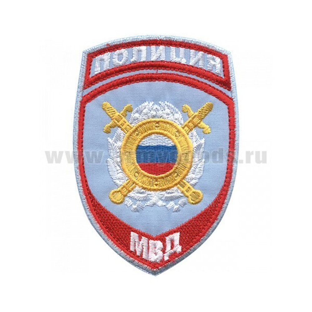 Шеврон пласт Полиция МВД Охрана общественного порядка (бледно-голубой) на липучке
