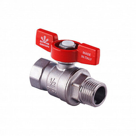 Кран шаровой внутреняя / наружная резьба, ручка бабочка Gekon 1 1/4*