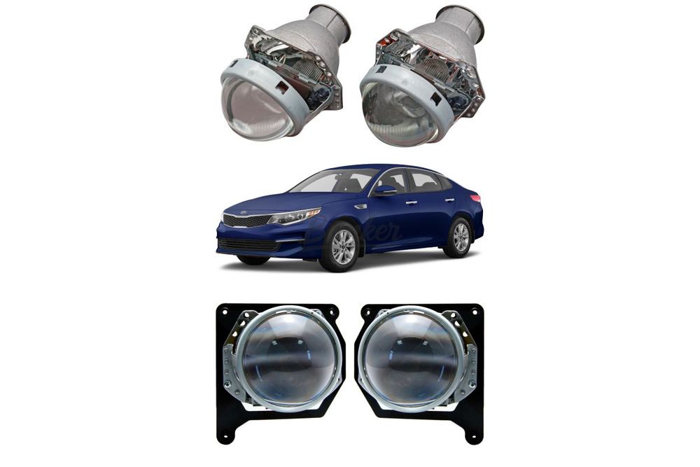 Готовый комплект для замены штатных линз Kia Optima 4 дорестайлинг 2015-2018 галоген №2
