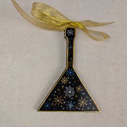 Сувенир Балалайка "Снегири" с росписью Палех в подарочной коробке