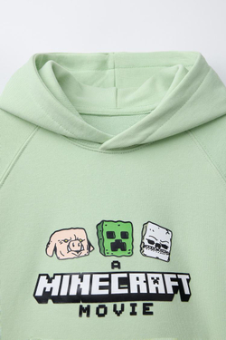 ZARA ХУДИ С ПРИНТОМ «МАЙНКРАФТ» © MOJANG AB.™, ЯБЛОЧНО-ЗЕЛЕНЫЙ