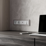 Рамка на 4 поста Split (дымчатый/белый, soft-touch)