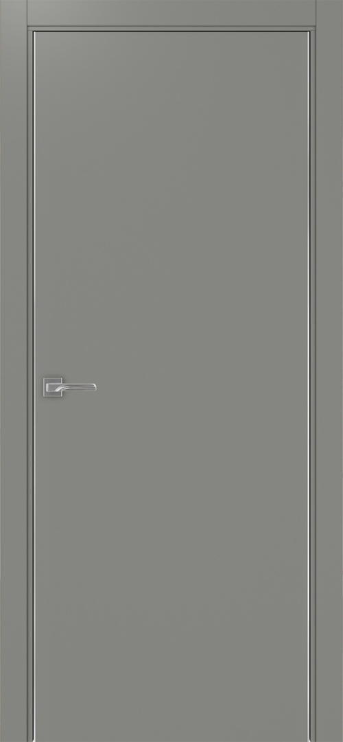Межкомнатная дверь Optima Porte НЕАПОЛЬ 201 Алюминиевая кромка SC (матовое серебро) с 2-х сторон