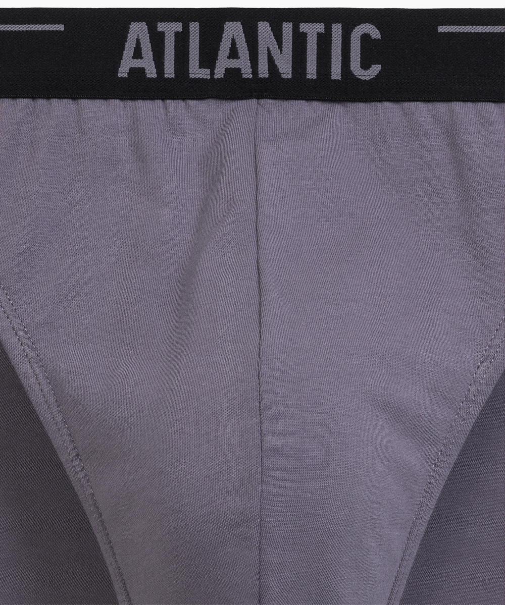 Мужские трусы слипы спорт Atlantic, набор 5 шт., хлопок, коричневые + графитовые + чёрные + фиолетово-серые + каберне, 5SMP-004