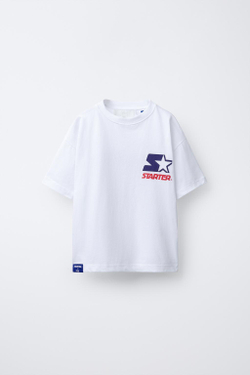 ZARA ФУТБОЛКА С ЛОГОТИПОМ STARTER ®, БЕЛЫЙ